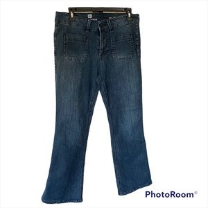 Liz Claiborne Stretch Tech Boot Cut Dark Wash Denim Pant 12P Reg